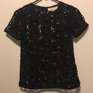 LOFT crocheted short sleeve shirt.